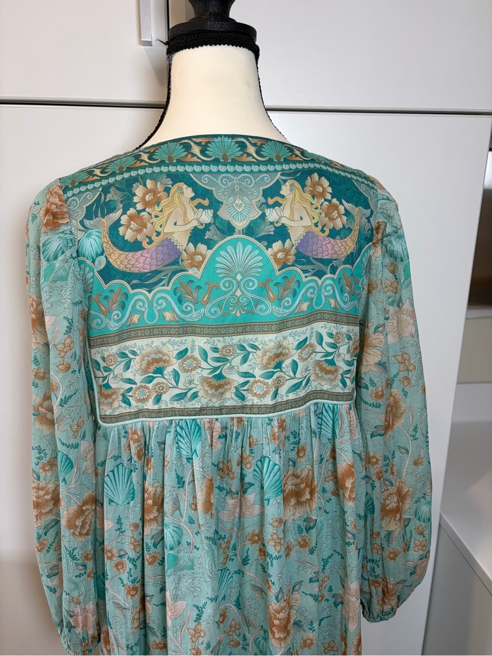 🔮SPELL & THE GYPSY COLLECTIVE SEASHELL MERMAID BOHO DRESS - SEAFOAM - Picture 3 of 13